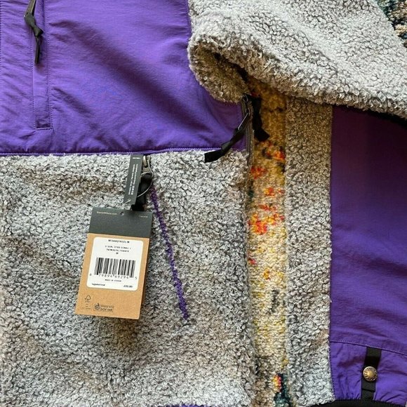 The North Face Denali Berber Fleece Jacket TNF Grey Peak Purple SMALL - Picture 3 of 6
